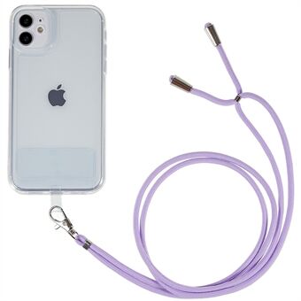 For iPhone 11 6.1 inch Anti-drop Transparent Back Case TPU Phone Cover with Detachable Lanyard