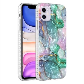 YB IMD Series-13 for iPhone 11 6.1 inch 2.0mm Shell Pattern Design Wear-resistant TPU Case Airbag Drop Protection IMD Cell Phone Cover - BK008