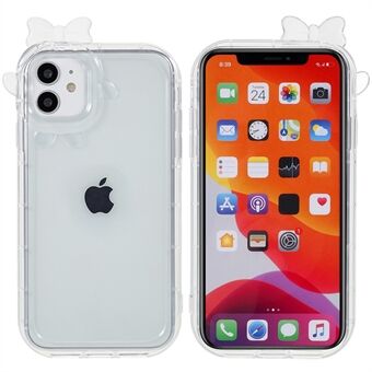 For iPhone 11 6.1 inch Monster Lens Frame Series Straight Edge Transparent Phone Cover Anti-drop TPU Back Case