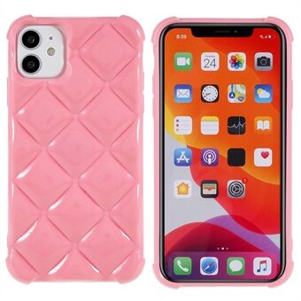 For iPhone 11 6.1 inch Non-Slip Woven Texture Case 3D Glossy Surface Reinforced Corners TPU Cushion Protective Phone Cover