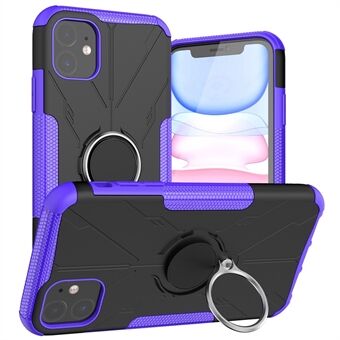 For iPhone 11 6.1 inch Protective Case Shockproof PC + TPU Back Cover with Ring Kickstand
