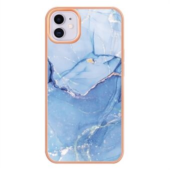For iPhone 11 6.1 inch YB IMD Series-16 Style E Marble Pattern Case 2.0mm TPU Electroplated IMD Anti-scratch Phone Cover Support Wireless Charging