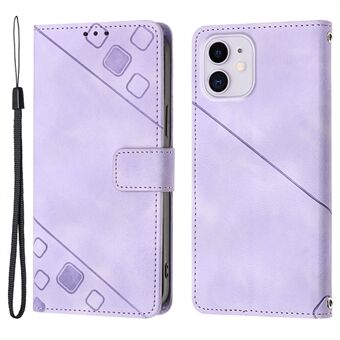 PT005 YB Imprinting Series-6 For iPhone 11 6.1 inch PU Leather Stand Phone Case, Flip Folio Wallet Cover