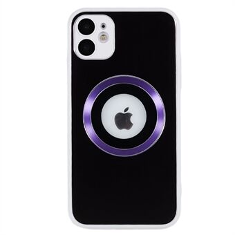 For iPhone 11 Magnetic Phone Case Logo View Aluminum Alloy Ring AG Matte TPU Back Cover