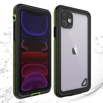 IP68 Waterproof Shockproof Cover for iPhone 11 TPU+PC+PET Underwater Diving Phone Case - Black / Green