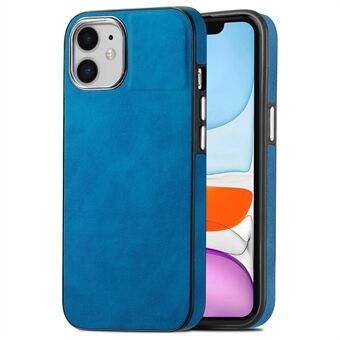 Back Guard Case for iPhone 11 , Electroplating Camera Frame Skin-touch Leather Coated TPU Phone Cover