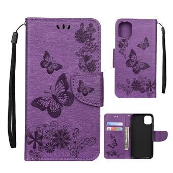 Imprint Butterfly Flower Leather Wallet Case for iPhone 11 Pro 5.8 inch (2019)