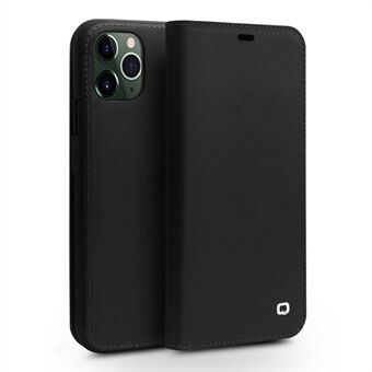 QIALINO For iPhone 11 Pro 5.8 inch Top Cowhide Leather Phone Cover Wallet Full Protection Folio Flip Case - Black