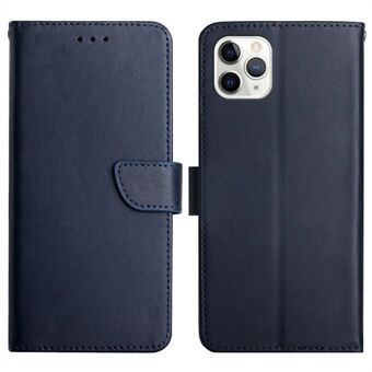 Nappa Texture Genuine Leather Flip Cover + Inner TPU Shell Drop-proof Wallet Stand Phone Case for iPhone 11 Pro 5.8 inch