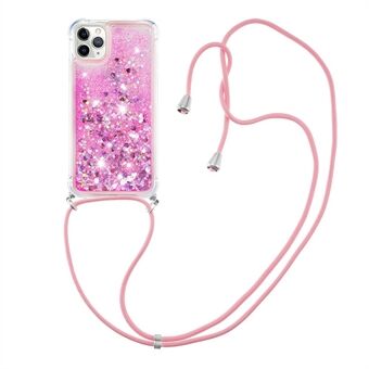 Glitter Liquid Quicksand Soft TPU Phone Case Protector with Adjustable Lanyard for iPhone 11 Pro 5.8 inch