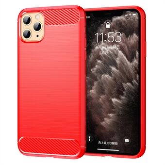 1.8mm Carbon Fiber Brushed Texture Shock Absorption TPU Back Case Mobile Phone Cover for iPhone 11 Pro 5.8 inch