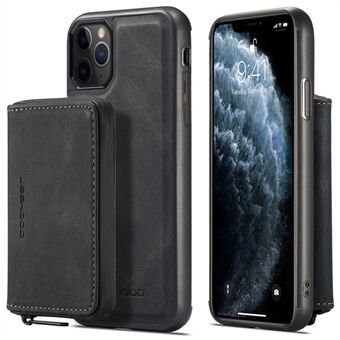 JEEHOOD For iPhone 11 Pro 5.8 inch Detachable Scratch-resistant Magnetic Zipper Wallet Style Cover Leather Coated TPU Well-protected Phone Case with Kickstand