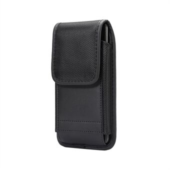 Universal Clip Oxford Cloth Nylon Hanging Waist Bag Card Holder Pouch Men Mobile Phone Bag for 4.7-5.3inch Smartphones - Black