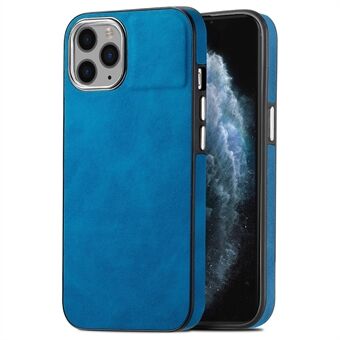 Phone Case for iPhone 11 Pro Anti-scratch Electroplating Camera Frame Skin-touch Leather Coated TPU Cover