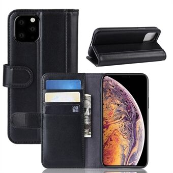 Genuine Split Leather Phone Cover for iPhone 11 Pro Max 6.5 inch (2019) - Black