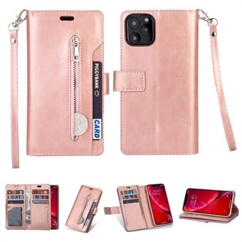 Zipper Pocket Multiple Card Slots Leather Stand Case for iPhone 11 Pro Max 6.5 inch (2019)