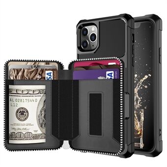 Zipper Wallet Leather Phone Case for Apple iPhone 11 Pro Max 6.5 inch - Black
