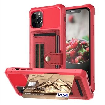 TPU+PU Leather Phone Case with Card Slot and Elastic Finger Ring Strap for iPhone 11 Pro Max 6.5-inch