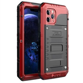 Shockproof Waterproof Plastic+Metal+Tempered Glass Phone Case for iPhone 11 Pro Max 6.5-inch