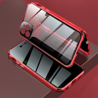 Metal Frame + Double Side Tempered Glass + Lens Cover Lock Installation Anti-peep Case for iPhone 11 Pro Max