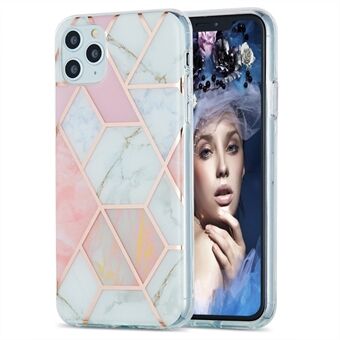2.0mm Electroplating IMD Marble Pattern Splicing Full Protection TPU Protector Cover for iPhone 11 Pro Max