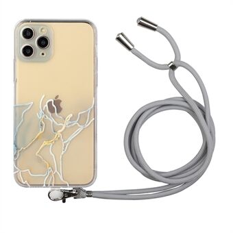 Marble Pattern Flexible TPU Case with Adjustable Lanyard for iPhone 11 Pro Max 6.5 inch