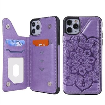 Imprint Flower PU Leather+TPU Shockproof Case for iPhone 11 Pro Max Card Holder Cover