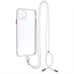 Transparent TPU + Acrylic Combo Hybrid Back Phone Cover Shell with Lanyard for iPhone 11 Pro Max 6.5 inch