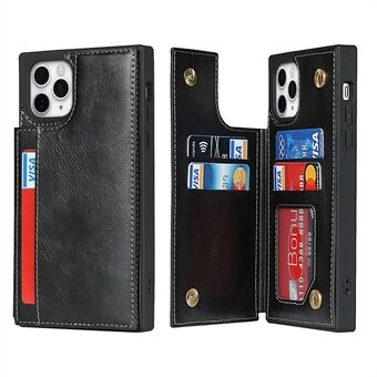 Crazy Horse Leather Coated TPU Phone Case Cover with Card Slots and Kickstand for iPhone 11 Pro Max 6.5 inch