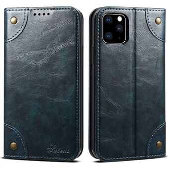 SUTENI 055 Series Scratch-resistant Flip Phone Cover PU Leather+TPU Case Wallet Stand Shockproof Phone Case for iPhone 11 Pro Max 6.5 inch