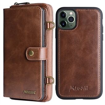 MEGSHI 020 Series Crossbody Carrying Phone Flip Case Magnetic Detachable Design Shockproof PU Leather and TPU Wallet for iPhone 11 Pro Max 6.5 inch
