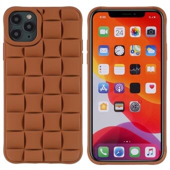 For iPhone 11 Pro Max 6.5 inch Silicone Phone Case Rubberized Shockproof 3D Grid Textured Phone Cover