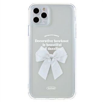 For iPhone 11 Pro Max 6.5 inch Shockproof Bowknot Pattern Printed Case Transparent Soft TPU Protective Phone Cover