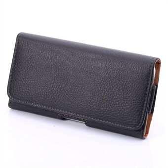 Lychee Texture Hidden Magnetic Flip Waistband Holster for iPhone 8 Plus / 7 Plus / Galaxy Note 8 - Black