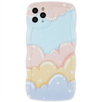Soft TPU Phone Case for iPhone 11 Pro Max 6.5 inch, Wave-shaped Bumper Pattern Printed Drop-proof Cover