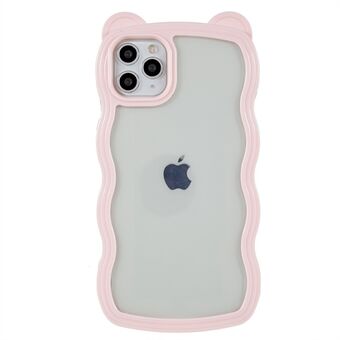 For iPhone 11 Pro Max 6.5 inch Smartphone Case Bear Ear Decor Detachable PC+TPU Cell Phone Cover
