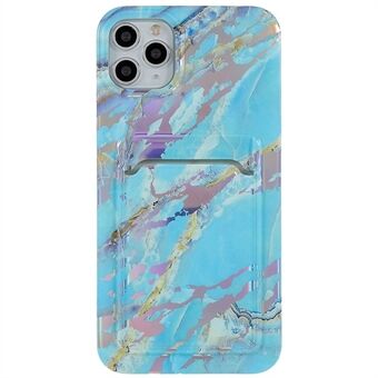 For iPhone 11 Pro Max 6.5 inch Card Slot Design Marble Pattern Phone Cover TPU Electroplating IMD Phone Case