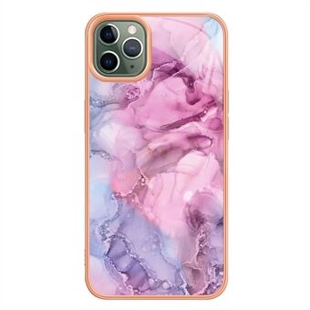 YB IMD Series-16 for iPhone 11 Pro Max 6.5 inch Style E Marble Pattern Design Cover Electroplating Frame 2.0mm TPU IMD Flexible Phone Case