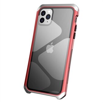 For iPhone 11 Pro Max 6.5 inch Drop Protection 3-Piece Design Mobile Phone Cases Metal +Tempered Glass Hybrid Back Cover