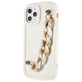 For iPhone 11 Pro Max 6.5 inch Soft TPU Phone Case Matte Anti-Fingerprint Cover with Bracelet Chain
