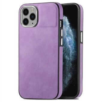 For iPhone 11 Pro Max Skin-touch Phone Case Leather Coated TPU Cover with Electroplating Camera Frame