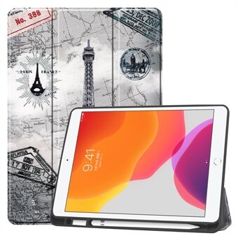 Pattern Printing Tri-fold Stand TPU Leather Smart Tablet Case with Apple Pencil Slot for iPad 10.2 (2021)/(2020)/(2019)
