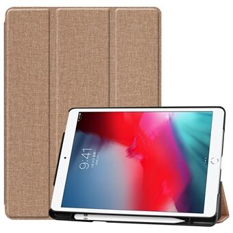 Jeans Cloth Texture Stand PU Leather Tablet Casing with Pen Slot for iPad 10.2 (2021)/(2020)/(2019)