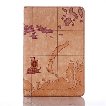 Map Pattern Wallet Stand Leather Tablet Casing for iPad 10.2 (2021)/(2020)/(2019)
