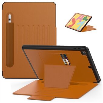 Creative Magnetic Multi-angle Stand Card Holder Leather Tablet Case with Stylus Slot for iPad 10.2 (2020)/(2019)