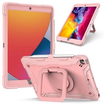 PC and Silicone Tablet Case with Rotating Kickstand for iPad 10.2 (2020)/(2019)