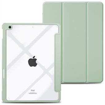 Drop-proof TPU Frame Tablet Case Scratch Resistant Hard Back Shell Protective Cover with Slim Stand/Pencil Slot for iPad 10.2 2019/2020/2021 - Green