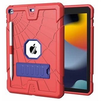 For iPad 10.2 (2021) / (2020) / (2019) Kickstand Case Shockproof PC + Silicone Tablet Cover with Pen Holder Loop