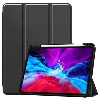For iPad Pro 12.9-inch (2020) / (2018) PU Leather Tri-fold Stand Tablet Flip Case [with Pen Slot]