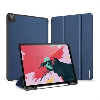 DUX DUCIS DOMO Series Microfiber Lining Tri-fold Leather Auto Sleep/Wake Tablet Cover with Pen Holder for iPad Pro 12.9 (2020) / (2018)